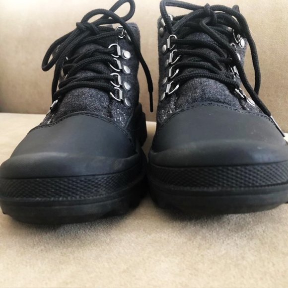 TOMS Cordova Black Wool with Leather Ankle Hiking Boots, Women's 6.5 - Picture 5 of 14